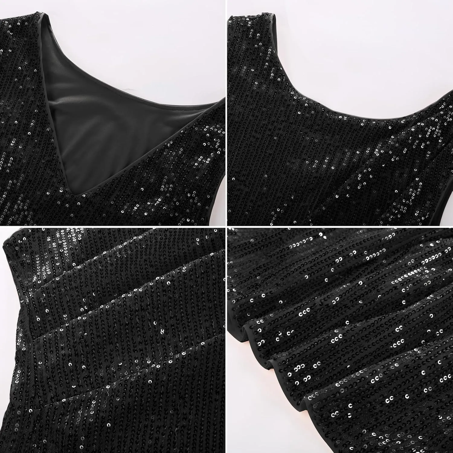 GRACE KARIN Womens Tank Tops Crew Neck Sleeveless Sequin Top Backless Sparkle Shimmer Party Glitter Shirts