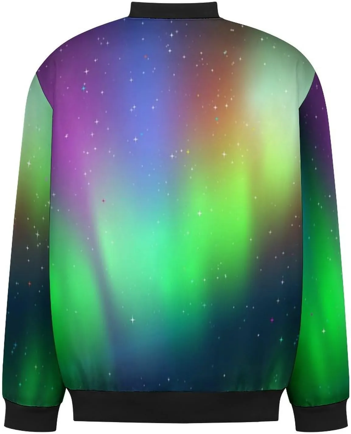 Green Aurora Men's Bomber Jacket Lightweight Windbreaker Fashion Spring Fall Coats Casual Jackets for Men