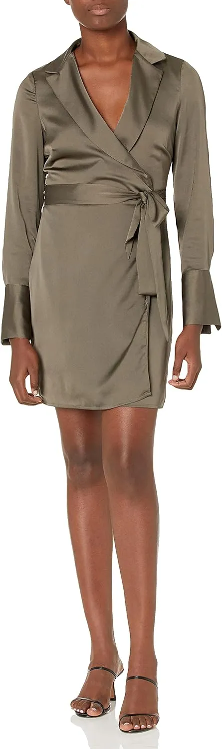GUESS Women's Essential Long Sleeve Eden Wrap Dress
