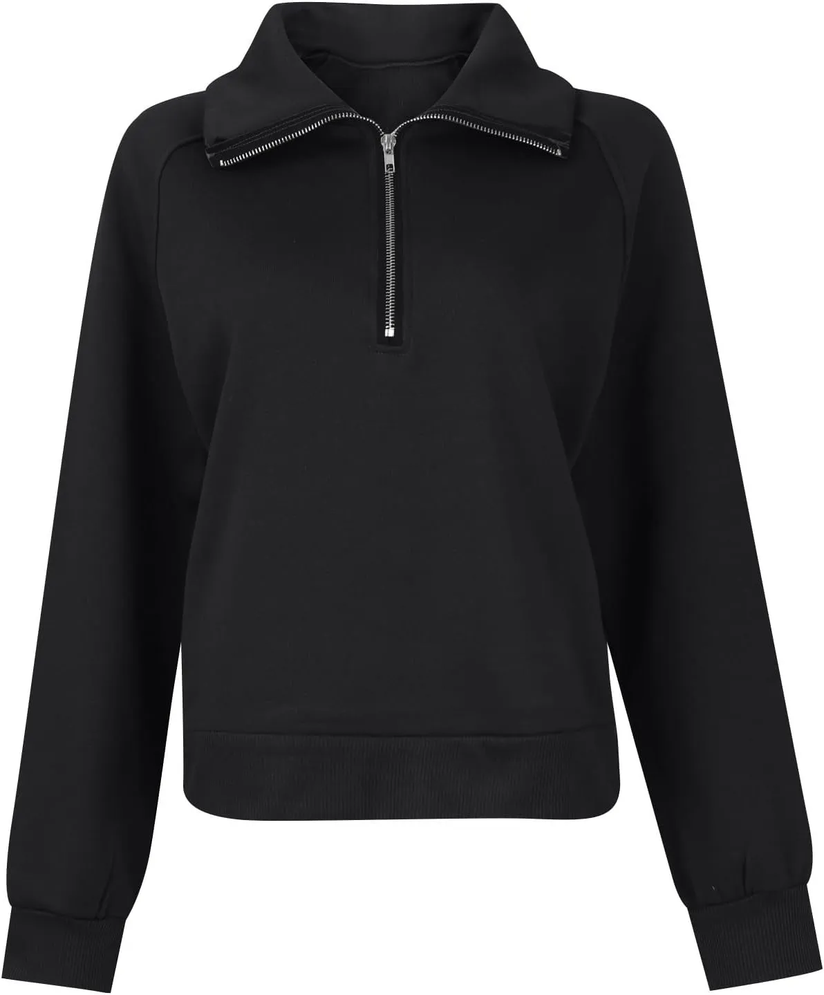 Half Zip Sweatshirt Women Quarter Zip Pullover Plain Casual Long Sleeve Zipper Sweatshirt Shirts Tops Fall