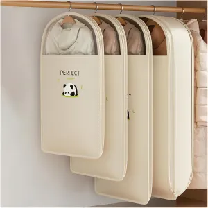 Hanging Garment Bags Save 40% Space, Wardrobe Garment Covers with Zipper Dustproof Suit Bag, Self Compression Clothes Storage Bags for down Jacket(Size:110cm-1Pcs)