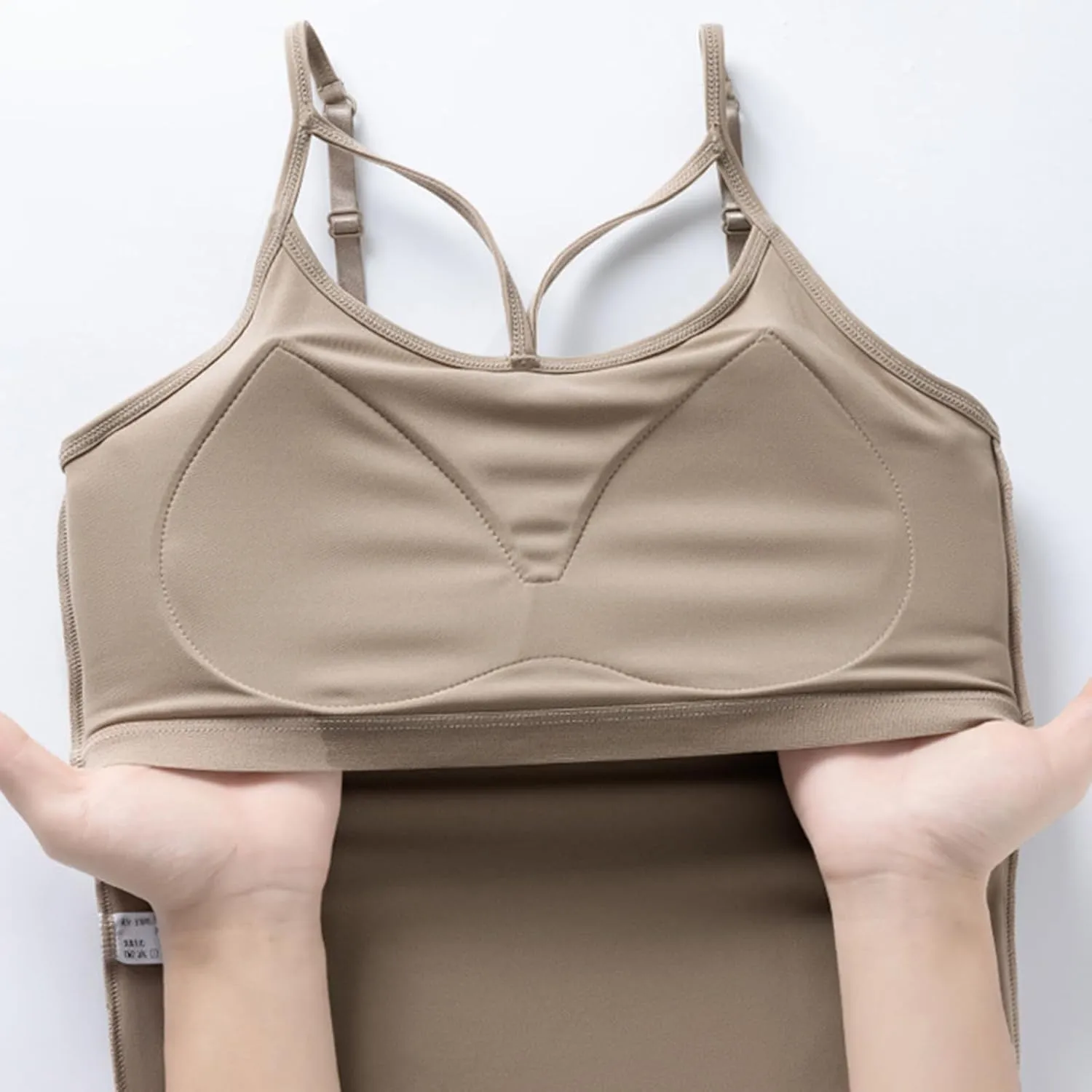 HGps8w Plus Size Self Bra Tank Tops for Women Sexy Strappy Spaghetti Strap Sleeveless Camisole 2025 Summer Going Out Blouse