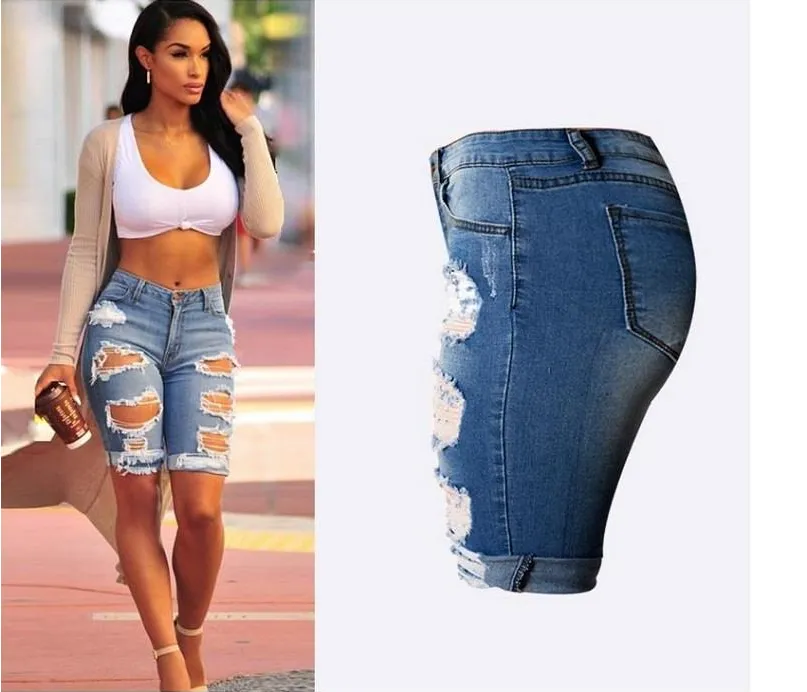 High Waist Slim Fit Denim Shorts - GlamzLife