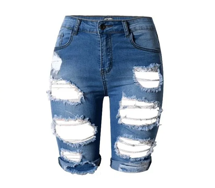 High Waist Slim Fit Denim Shorts - GlamzLife