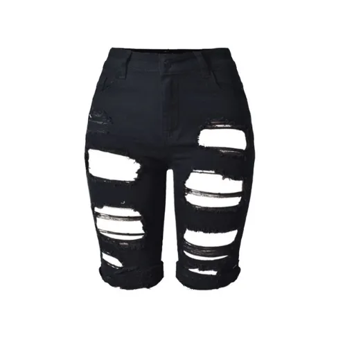 High Waist Slim Fit Denim Shorts - GlamzLife
