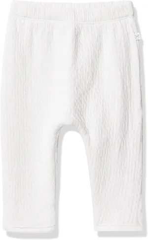 HonestBaby Matelasse Harem Pants Cozy Roomy Fit Pull on Bottoms 100% Organic Cotton for Infant Baby Boys, Girls, Unisex