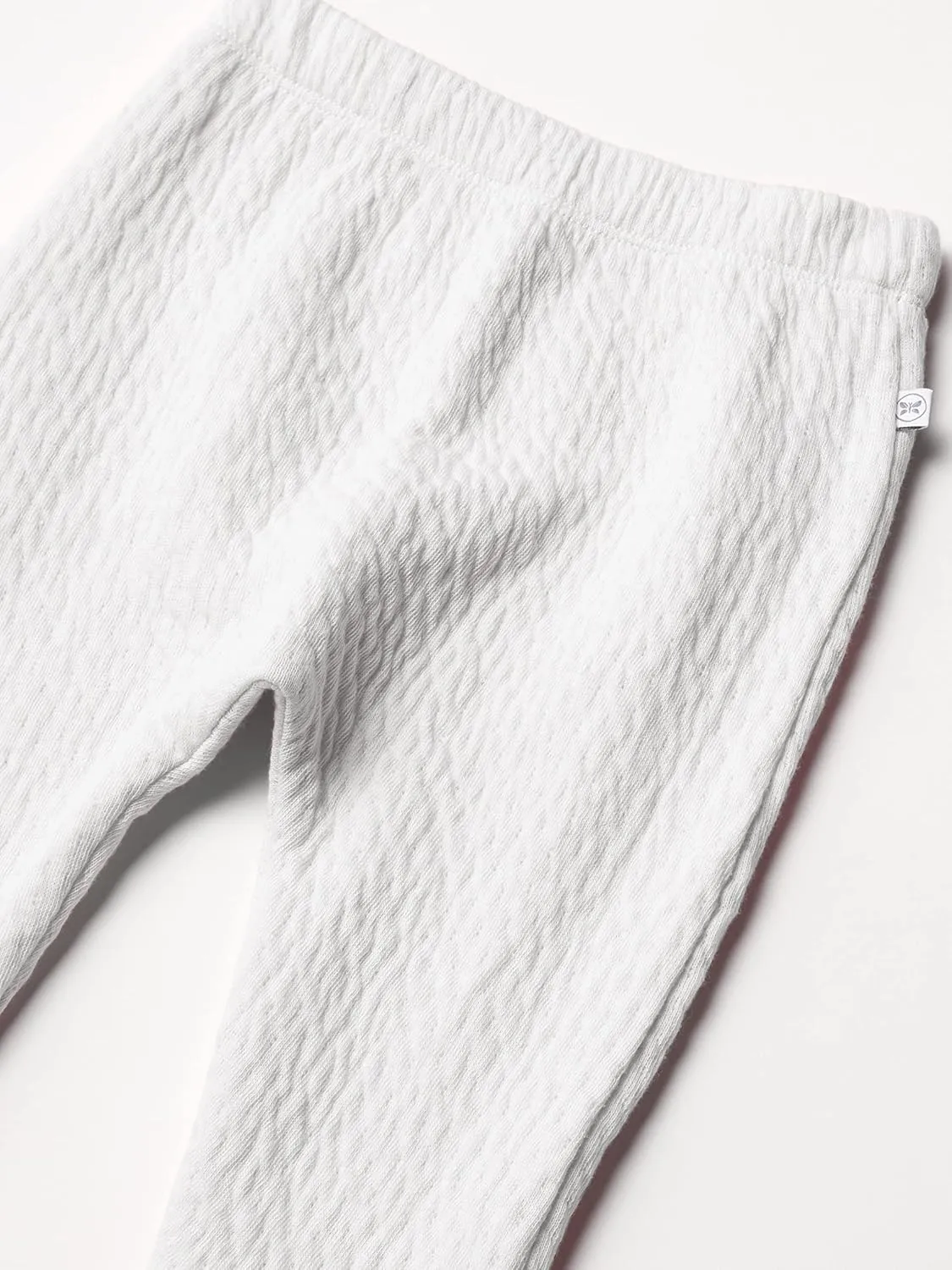 HonestBaby Matelasse Harem Pants Cozy Roomy Fit Pull on Bottoms 100% Organic Cotton for Infant Baby Boys, Girls, Unisex