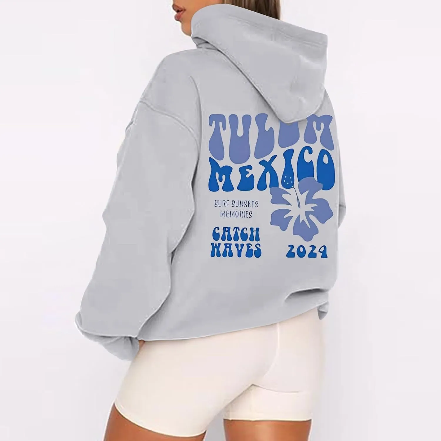 Hoodies Y2k Letter Graphic Hoodies for Women 2024 Preppy Sweatshirts Long Sleeve Drawstring Zipper Pockets Pullover