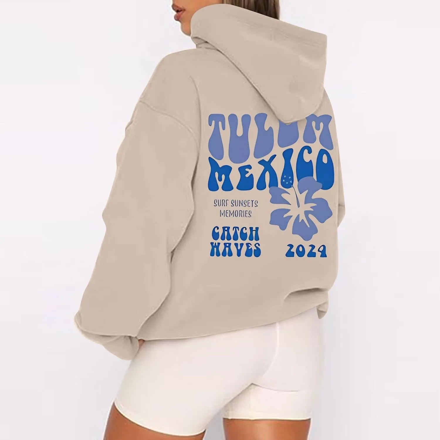 Hoodies Y2k Letter Graphic Hoodies for Women 2024 Preppy Sweatshirts Long Sleeve Drawstring Zipper Pockets Pullover