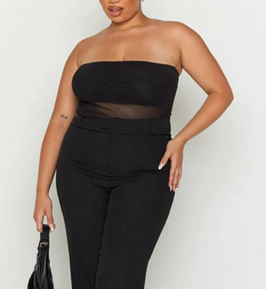 ICNGLKSND Women??s Strapless Lace Tube Tops Y2K Sheer Mesh Bandeau Crop Tanks Top Summer Sexy Camisole Shirt Clubwear