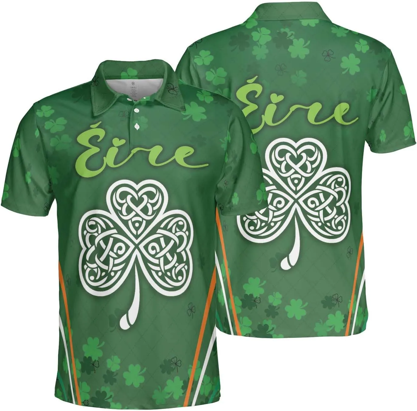 Irish Golf Polo Shirts for Men - St Patricks Day Mens Golf Shirts Short Sleeve Fit Tennis T-Shirt HN03