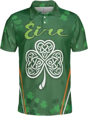Irish Golf Polo Shirts for Men - St Patricks Day Mens Golf Shirts Short Sleeve Fit Tennis T-Shirt HN03