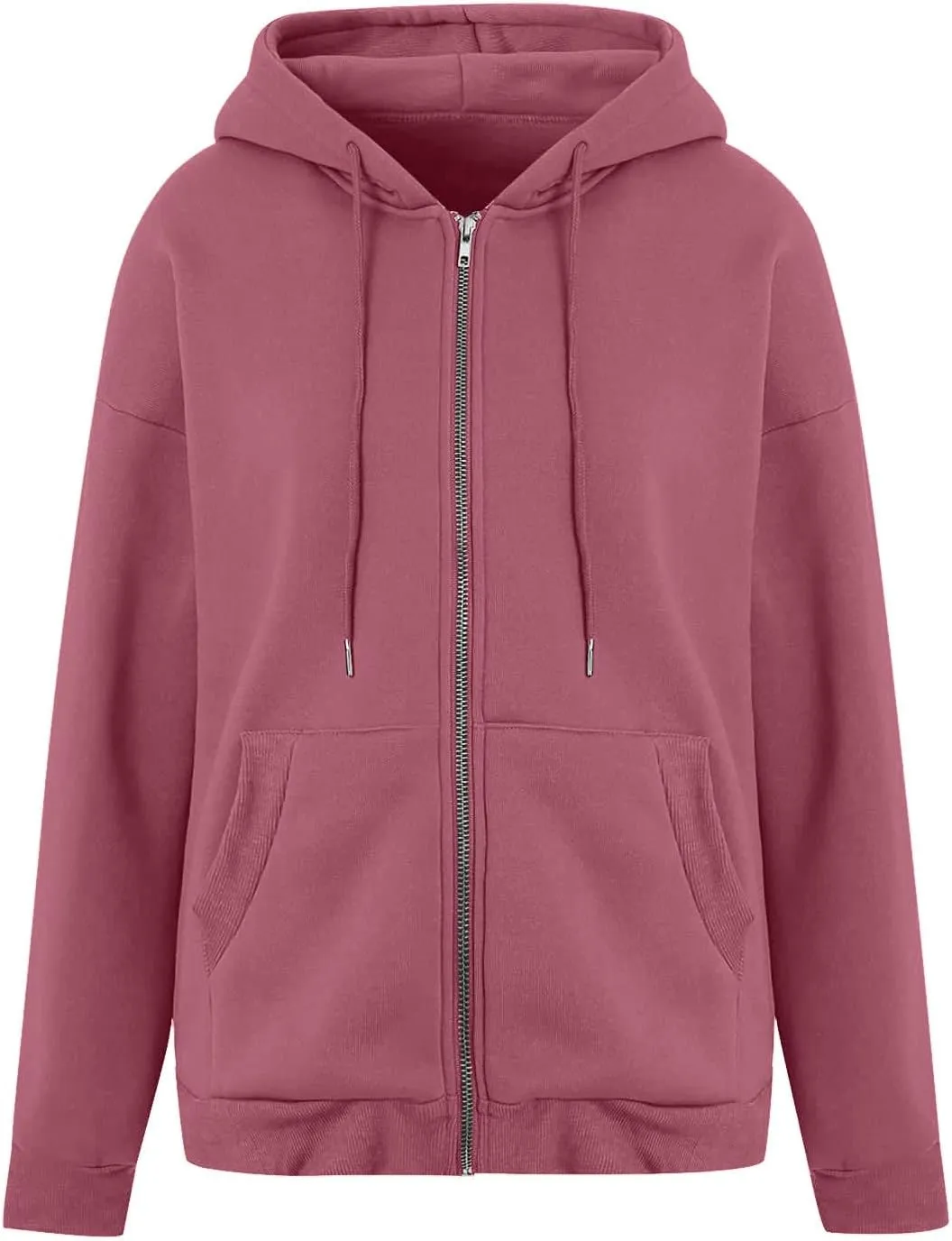 Jackets for Women Zip Up Hoodies Long Sleeve Lightweight Sweatshirts Oversized Loose Fit Athletic Outfit With Pockets