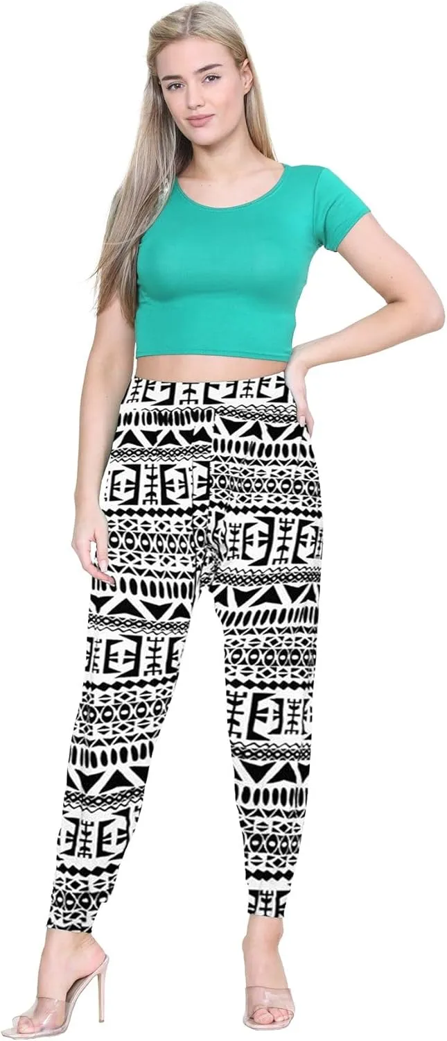 Janisramone Women Printed Alibaba Hareem Trouser | Trendy Harem Pants for Women - Causal & Lightweight Boho Pants for Women