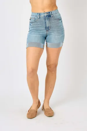 Judy Blue High Waist Tummy Control Cool Denim Shorts 150205