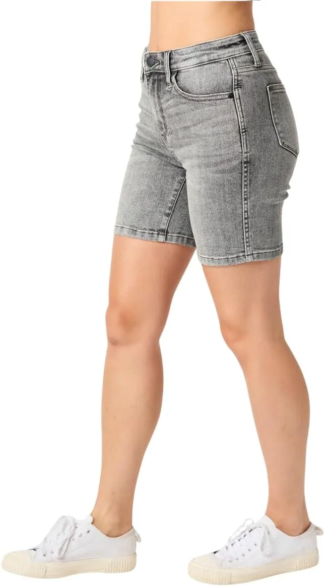 Judy Blue Washed Gray Denim Shorts