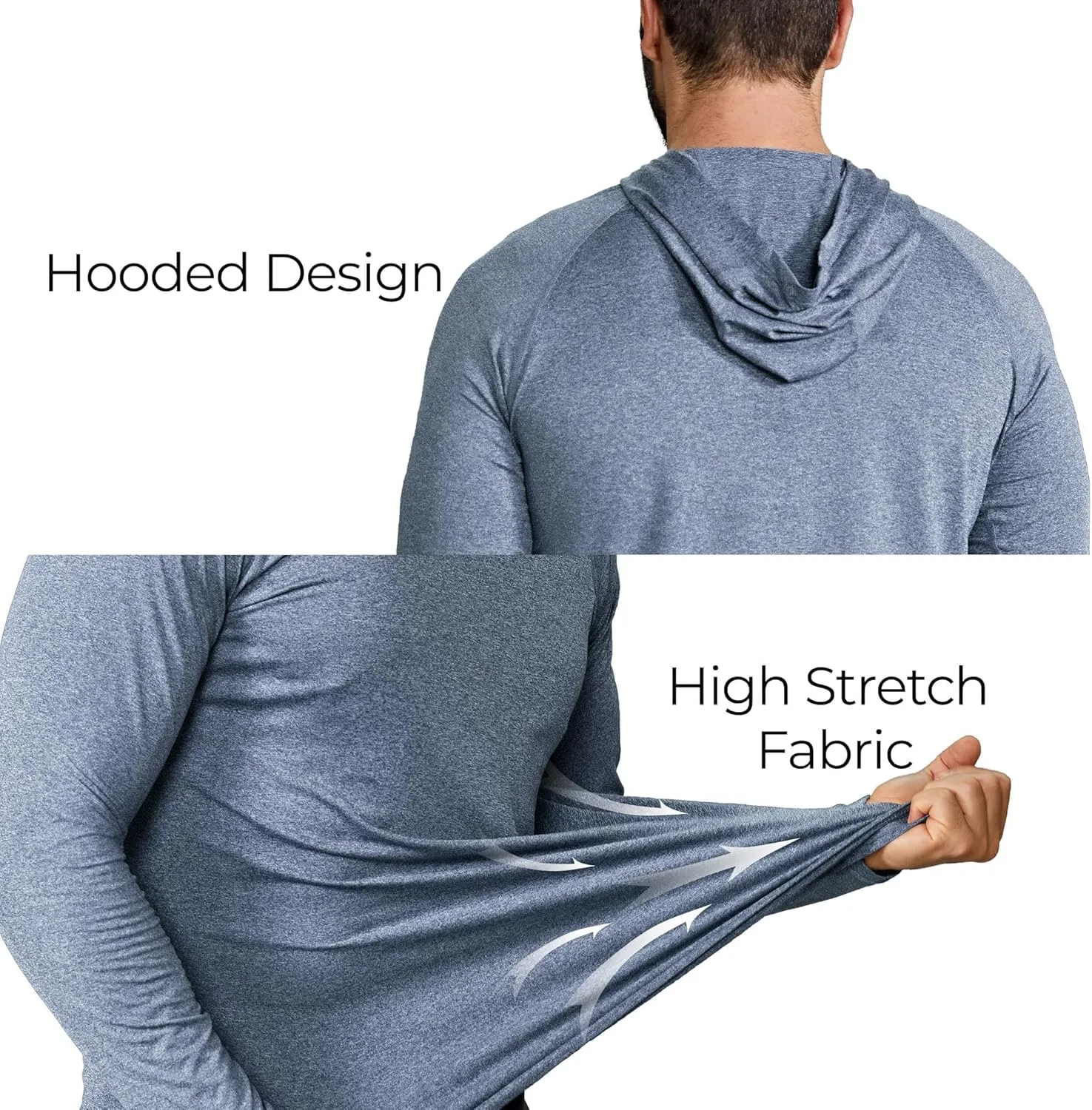 Keisimimo Men's UPF 50  Sun Protection Hoodie Shirts Long Sleeve Rash Guard Quick Dry UV SPF Fishing Hiking Shirts