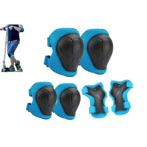 Kids Knee Pads Wrist Guards Elbow Pads 6 in 1Protective Gear Set-Blue