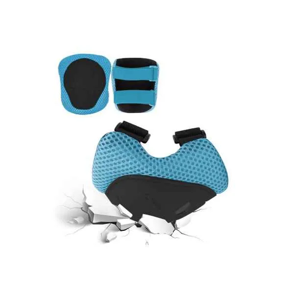 Kids Knee Pads Wrist Guards Elbow Pads 6 in 1Protective Gear Set-Blue
