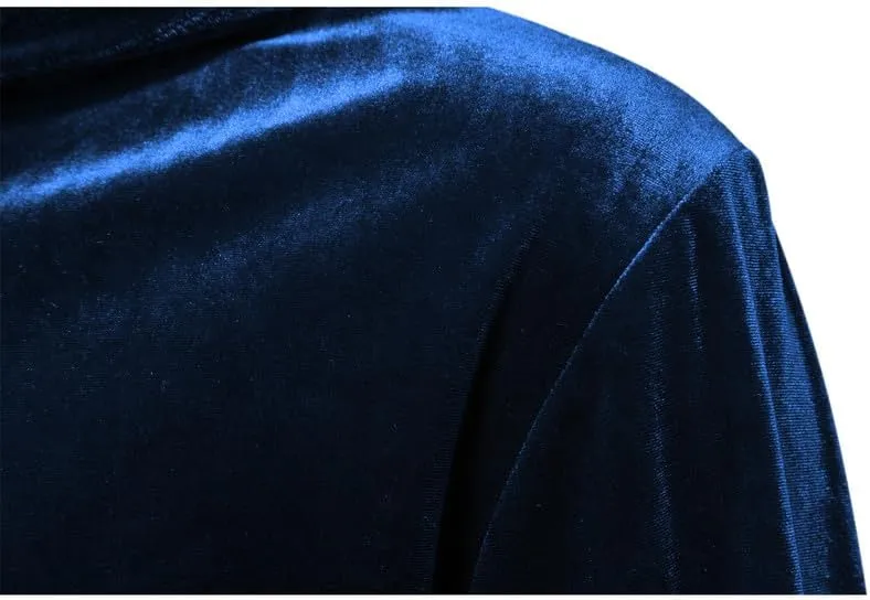 KISSQIQI Mens 2 Pieces Velour Tracksuits Velvet Outfits Sweatsuits Jogging Sport Suits Jacket Pants hooded Tracksuit