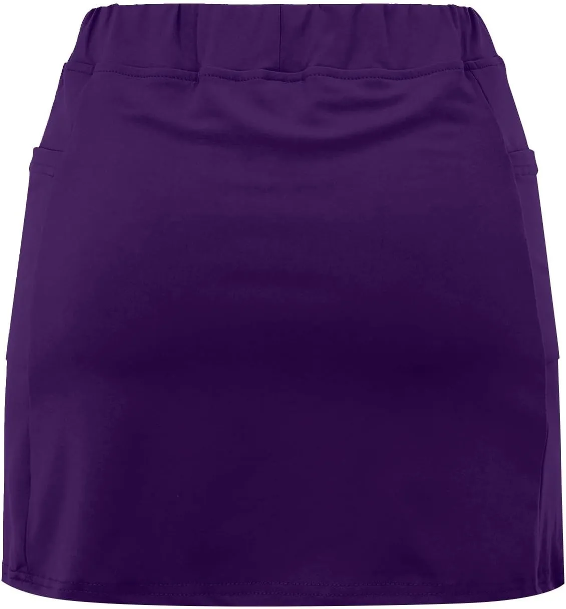 Knee Length Skorts Skirts for Women,Tummy Control Loose Fit Skorts with Pockets Mid Waist Athletic Solid Color Skirt