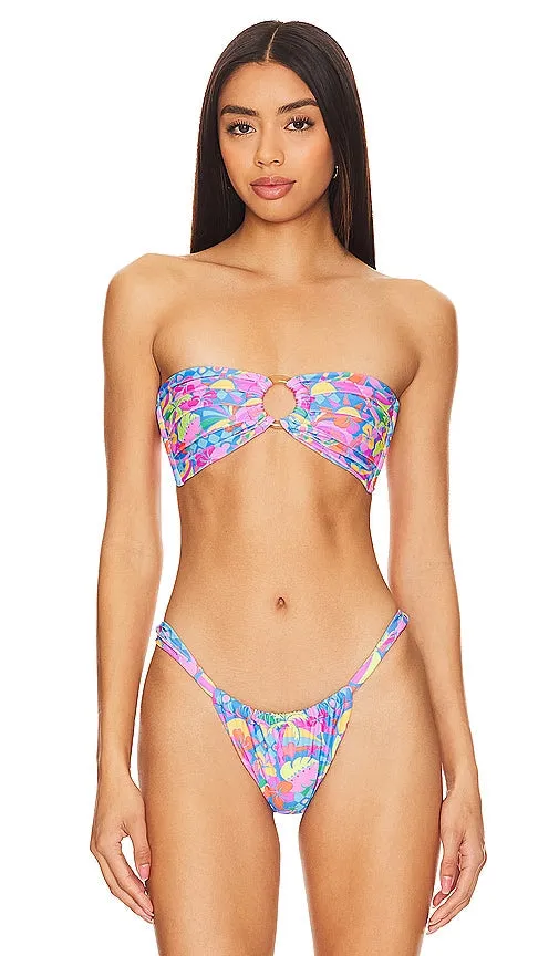 Kulani Kinis Strapless Bandeau Bikini Top in Purple