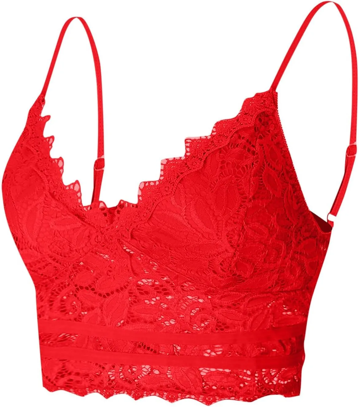 Lace Bralettes for Women with Support Crop Top Sexy Spaghetti Strap Tank Top Slim Basic Camisole Top Corset Lingerie