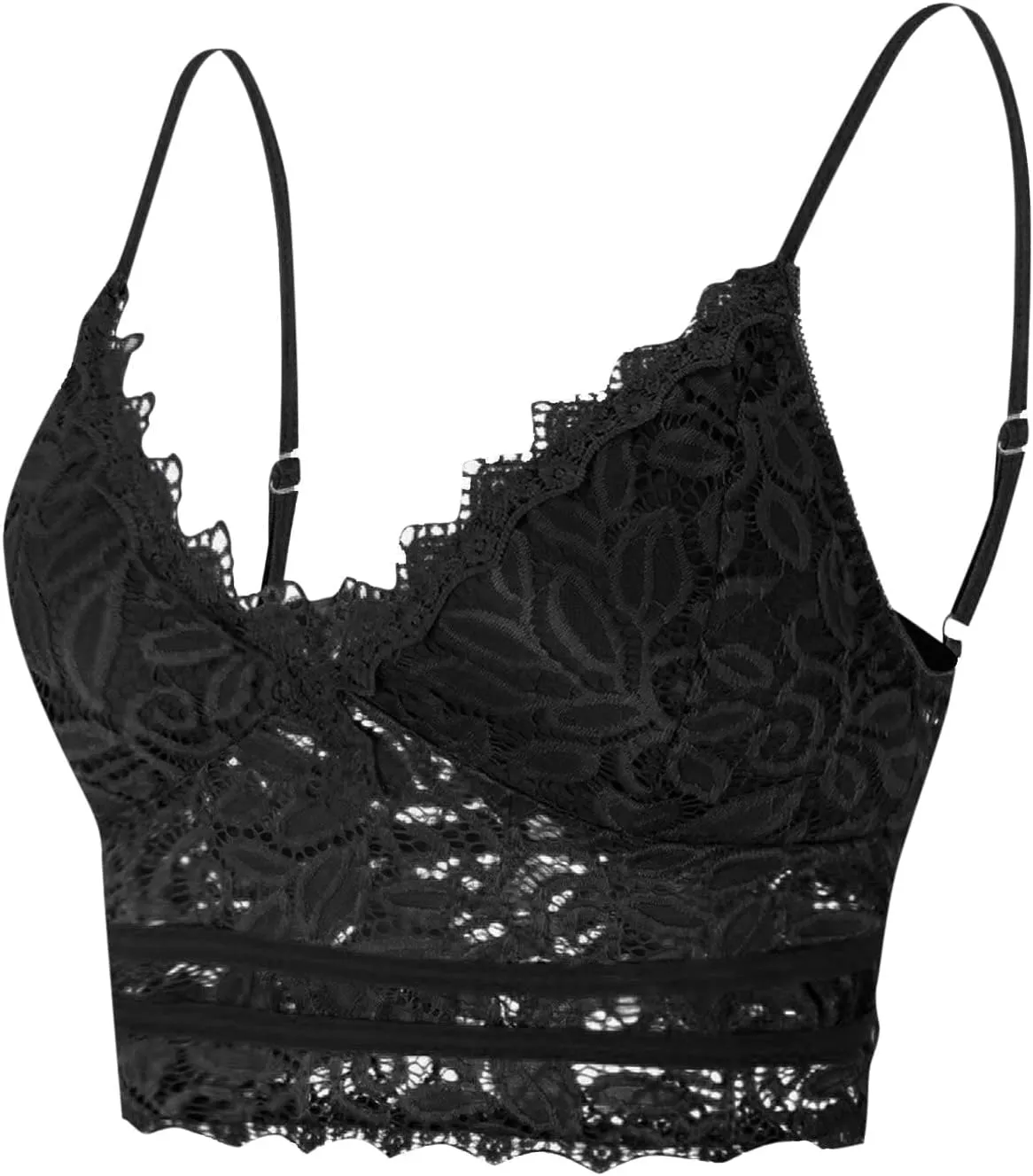 Lace Bralettes for Women with Support Crop Top Sexy Spaghetti Strap Tank Top Slim Basic Camisole Top Corset Lingerie
