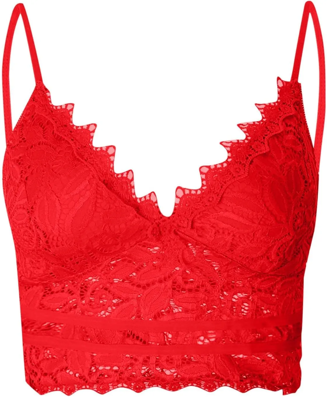 Lace Bralettes for Women with Support Crop Top Sexy Spaghetti Strap Tank Top Slim Basic Camisole Top Corset Lingerie