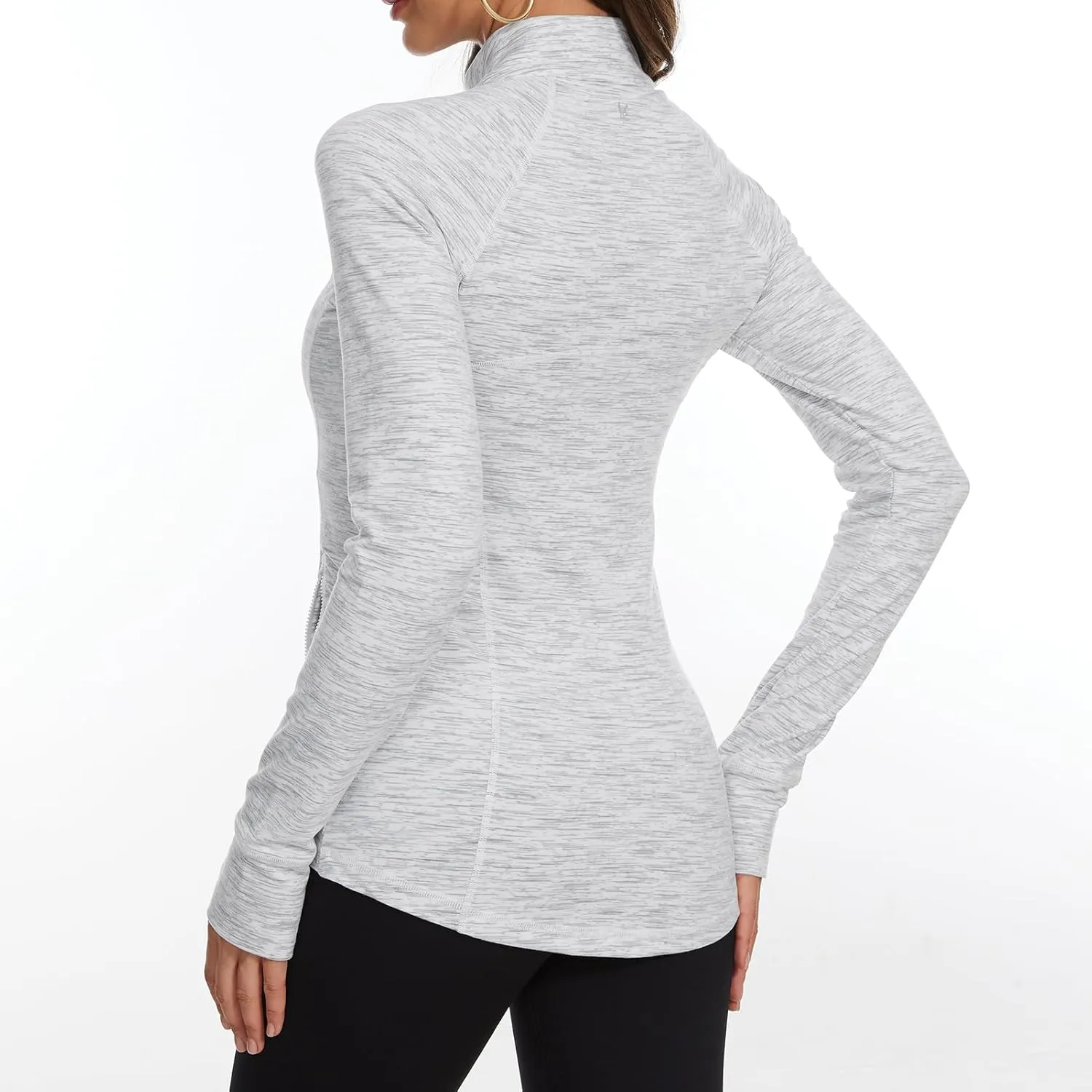 Lightbare Womens Zip Up Athletic Jackets Lightweight Slim Fit with Pockets Thumb Holes for Workout Gym Running Yoga