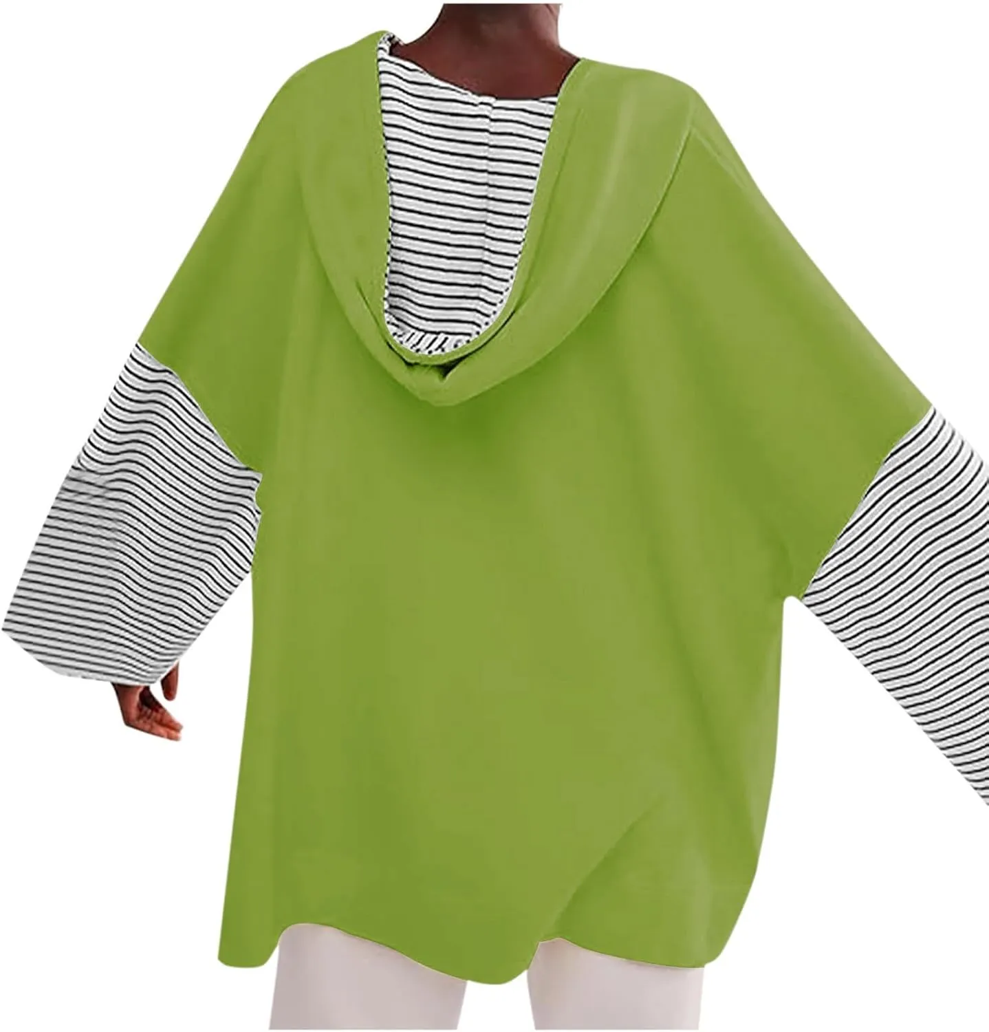 Lightweight Hoodie Sweatshirts For Women 2024 Casual Long Sleeve v Neck Pullover Tops Color Block Oversized Sweatshirt
