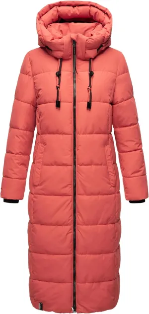 Long Fall & Winter Coat for Women | Detachable Hood | Quilted Womens Calf-Length Jacket | Nadeshikoo XVI XS-5XL