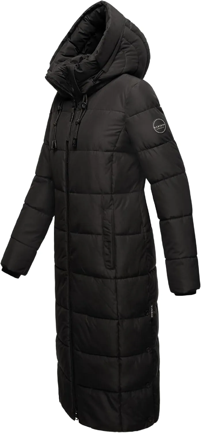 Long Fall & Winter Coat for Women | Detachable Hood | Quilted Womens Calf-Length Jacket | Nadeshikoo XVI XS-5XL