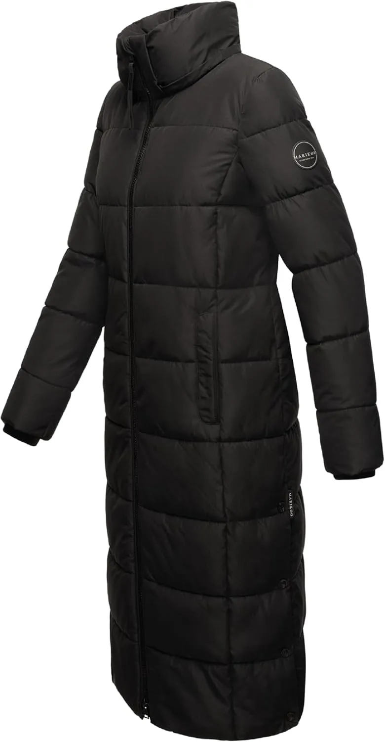 Long Fall & Winter Coat for Women | Detachable Hood | Quilted Womens Calf-Length Jacket | Nadeshikoo XVI XS-5XL
