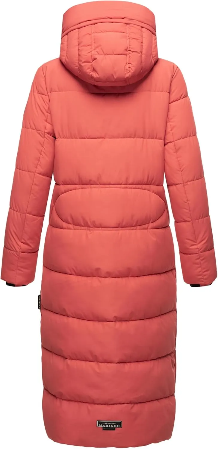 Long Fall & Winter Coat for Women | Detachable Hood | Quilted Womens Calf-Length Jacket | Nadeshikoo XVI XS-5XL