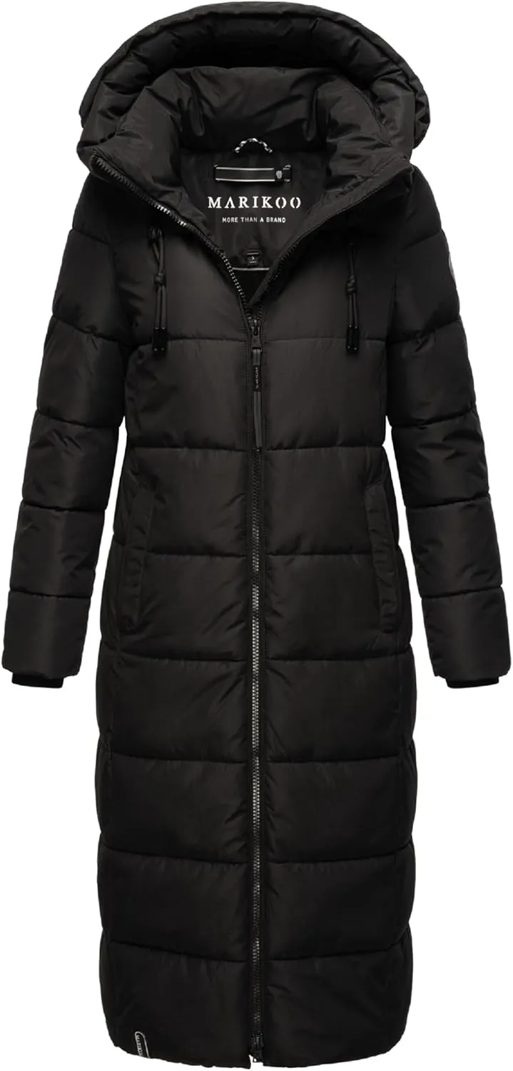 Long Fall & Winter Coat for Women | Detachable Hood | Quilted Womens Calf-Length Jacket | Nadeshikoo XVI XS-5XL