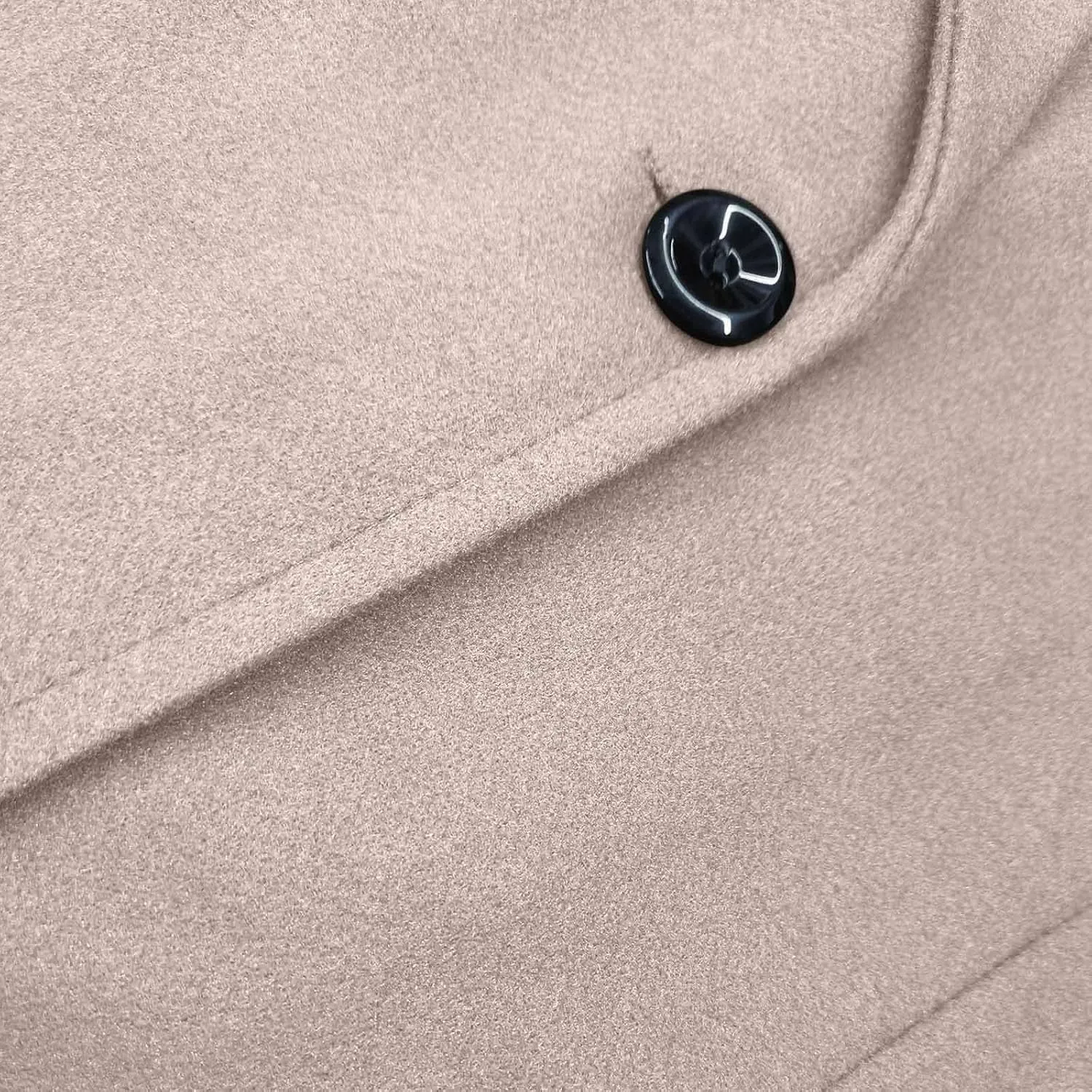 Long Trench Coat for Women Single Breasted Pea Coat Wool Blend Coat Notch Lapel Jacket Open Front Cardigan Winter Coats