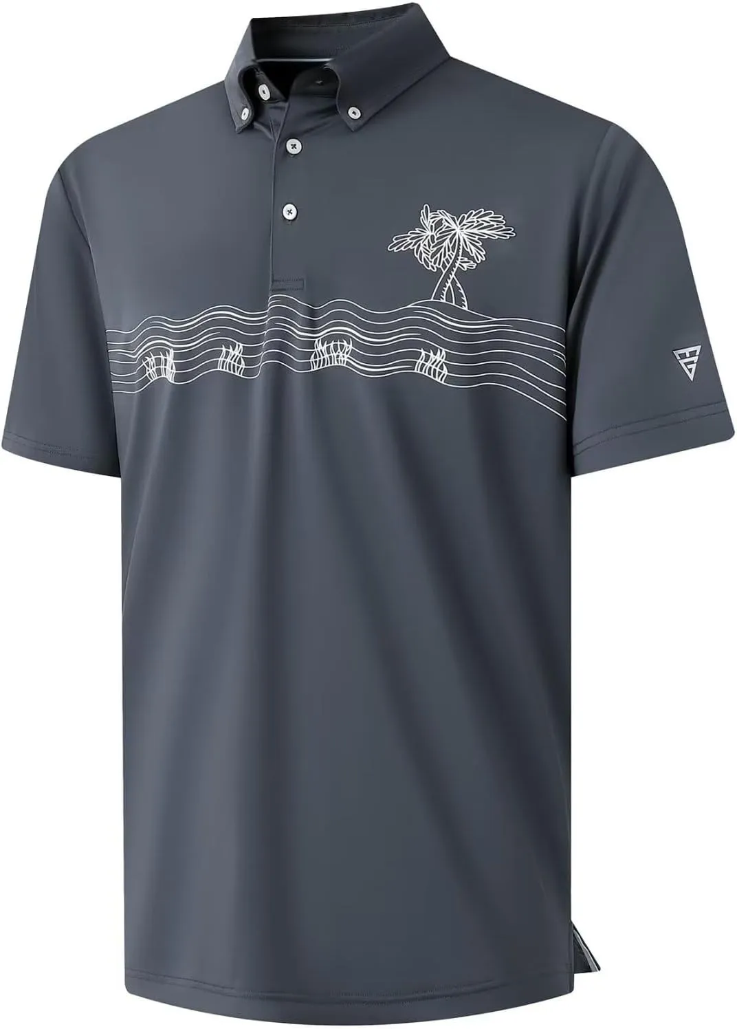M MAELREG Golf Shirts for Men Dry Fit Moisture Wicking Performance Lightweight Print Pattern Short Sleeve Mens Polo Shirts