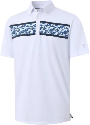 M MAELREG Golf Shirts for Men Dry Fit Moisture Wicking Performance Lightweight Print Pattern Short Sleeve Mens Polo Shirts