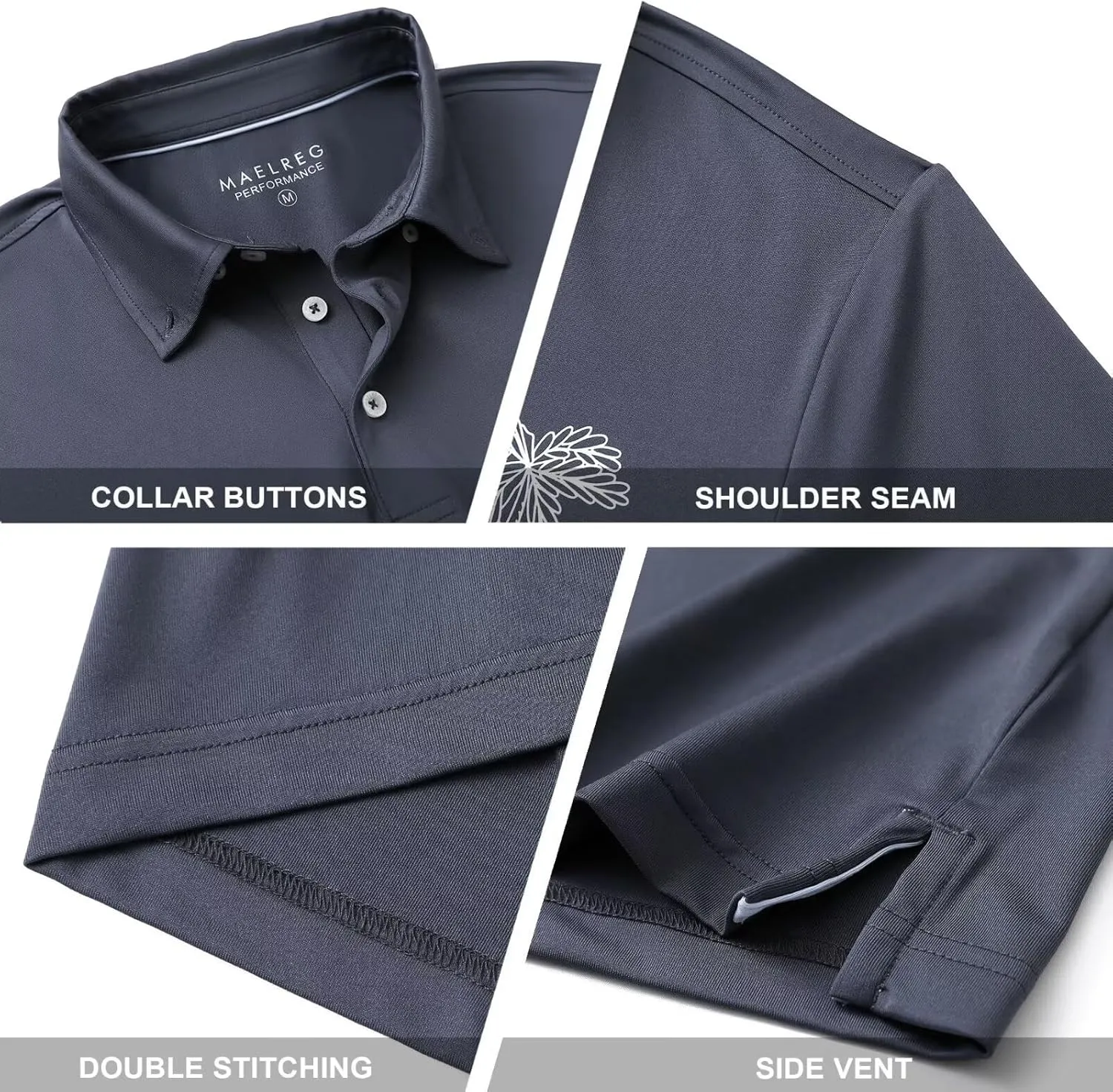 M MAELREG Golf Shirts for Men Dry Fit Moisture Wicking Performance Lightweight Print Pattern Short Sleeve Mens Polo Shirts