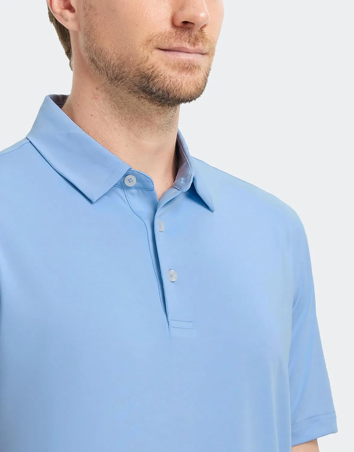 M MAELREG Golf Shirts for Men Dry Fit Moisture Wicking Performance Solid Collared Casual Mens Polo Shirts Short Sleeve