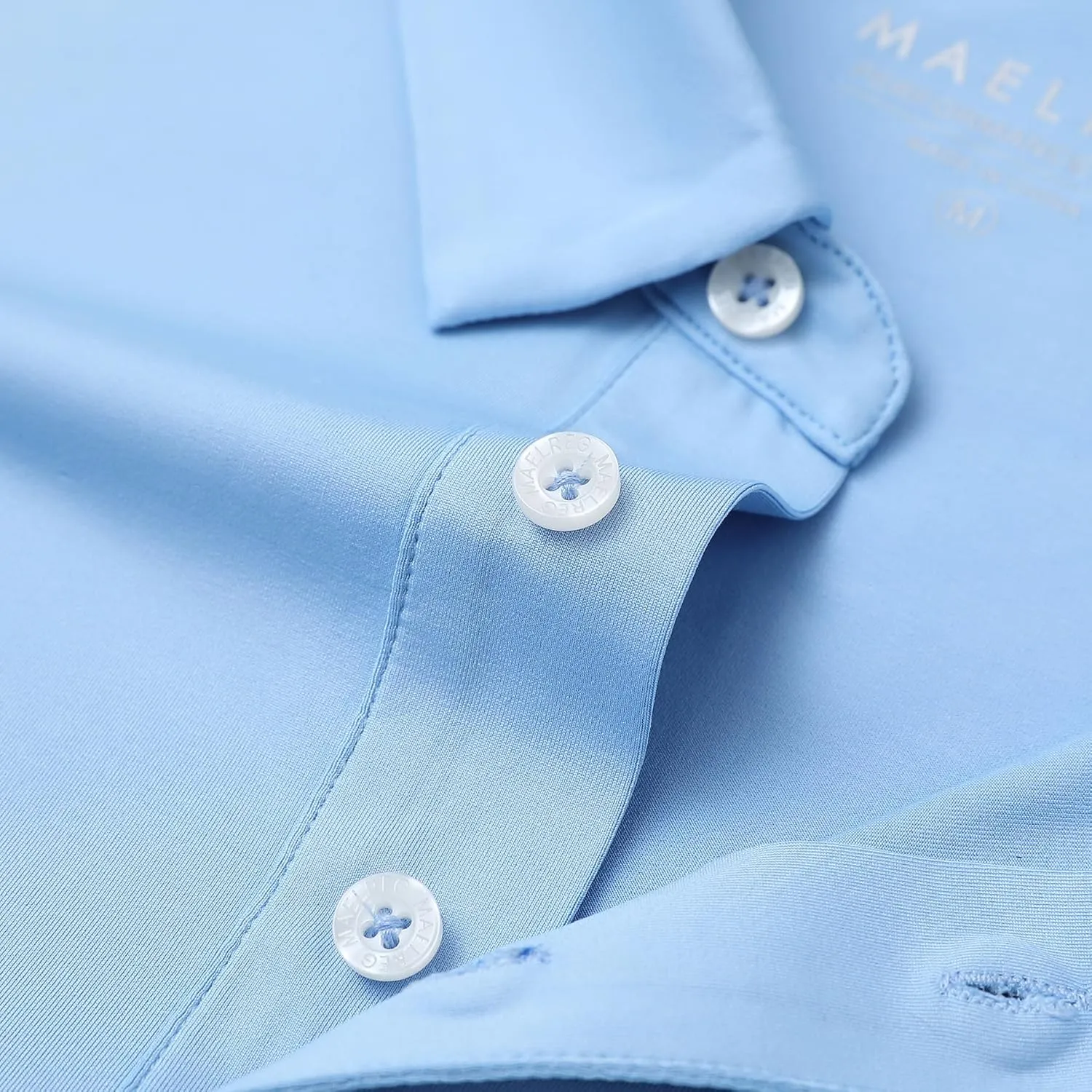 M MAELREG Golf Shirts for Men Dry Fit Moisture Wicking Performance Solid Collared Casual Mens Polo Shirts Short Sleeve
