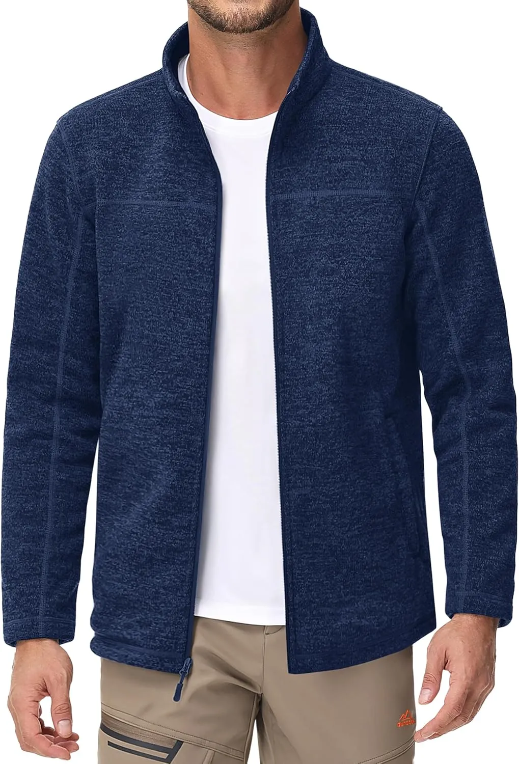MAGCOMSEN Men's Full Zip Fleece Jackets Lightweight Winter Zip Up Jacket Warm Casual Work Sweatshirts with Zipper Pocket