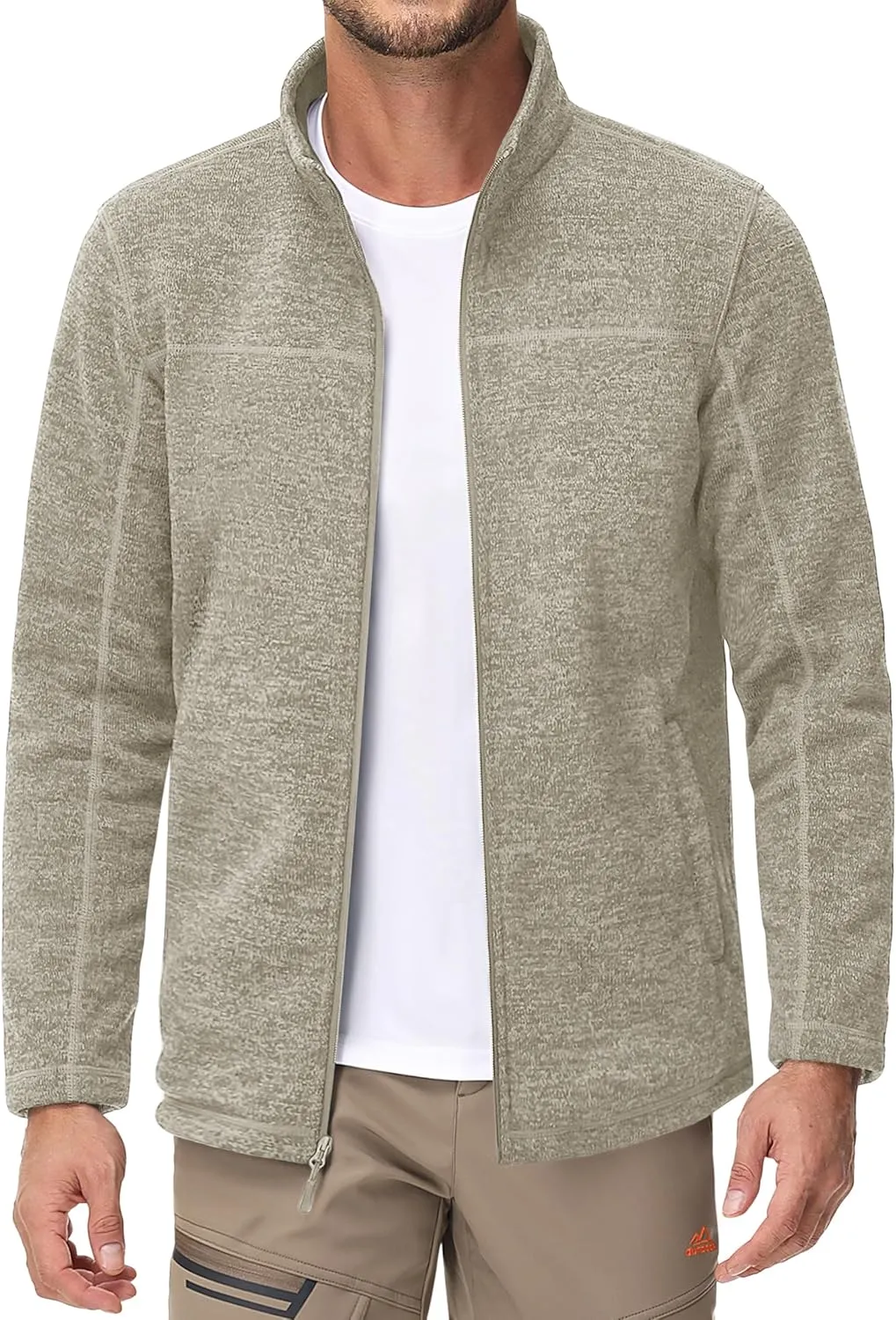 MAGCOMSEN Men's Full Zip Fleece Jackets Lightweight Winter Zip Up Jacket Warm Casual Work Sweatshirts with Zipper Pocket
