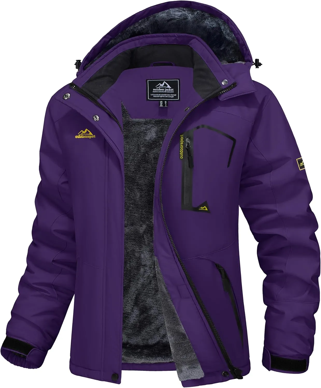 MAGCOMSEN Women's Ski Jacket Waterproof Insulated Snow Jacket Warm Windproof Winter Coats with Hood Fleece Lined Jacket