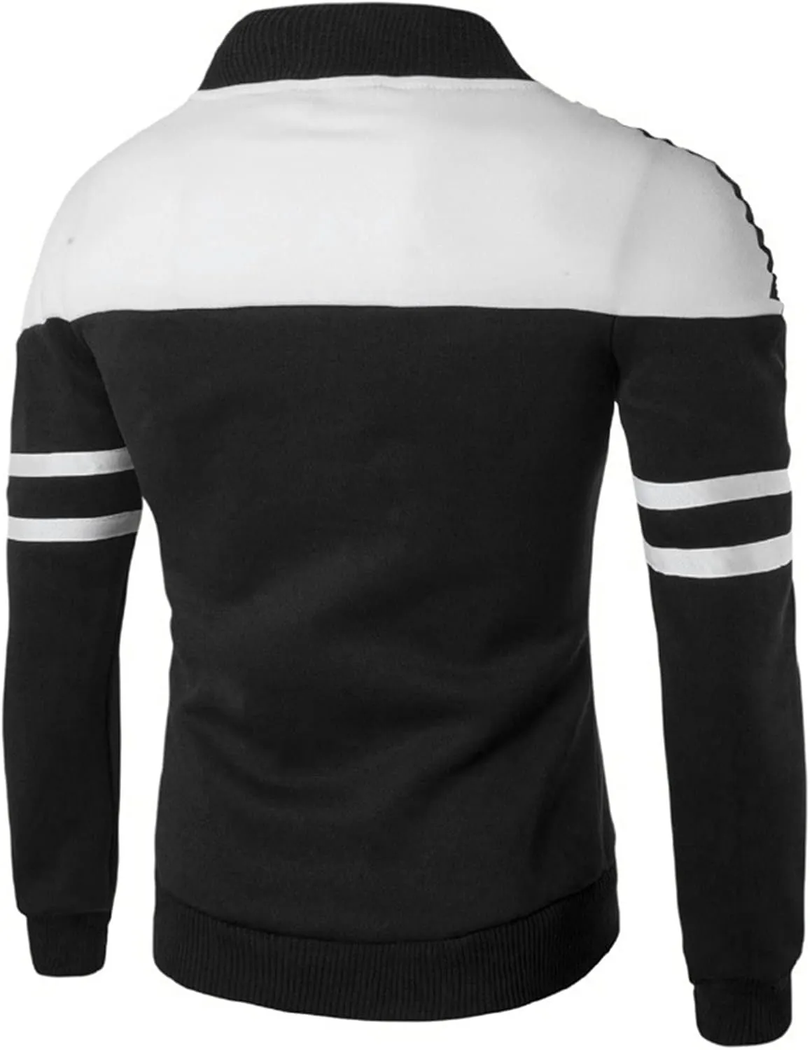 Maiyifu-GJ Men's Slim Fit Casual Bomber Jackets Zip Up Striped Lightweight Windbreaker Spring Fall Cotton Softshell Coat