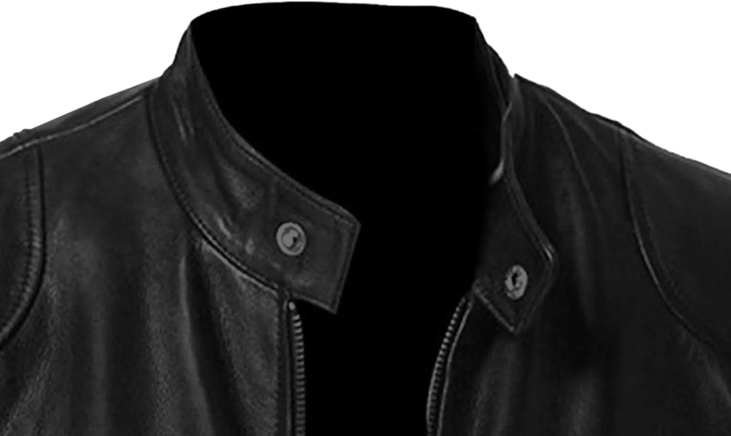 Maiyifu-GJ Men's Vintage Faux Leather Jacket Zip Up Long Sleeve Motorcycle Coat PU Lapel Lightweight Slim Fit Jackets