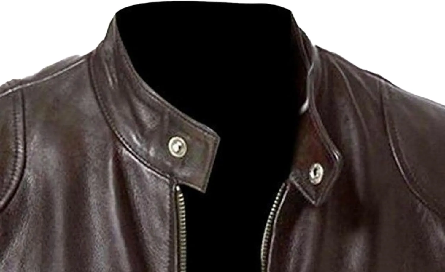 Maiyifu-GJ Men's Vintage Faux Leather Jacket Zip Up Long Sleeve Motorcycle Coat PU Lapel Lightweight Slim Fit Jackets