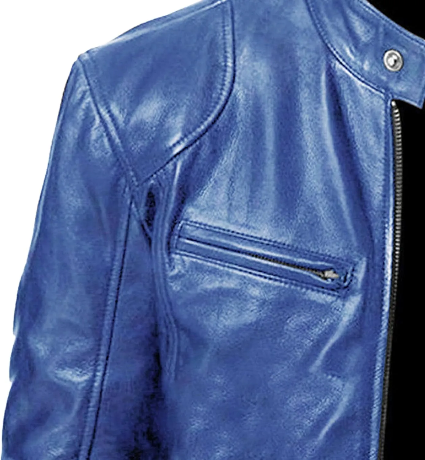 Maiyifu-GJ Men's Vintage Faux Leather Jacket Zip Up Long Sleeve Motorcycle Coat PU Lapel Lightweight Slim Fit Jackets