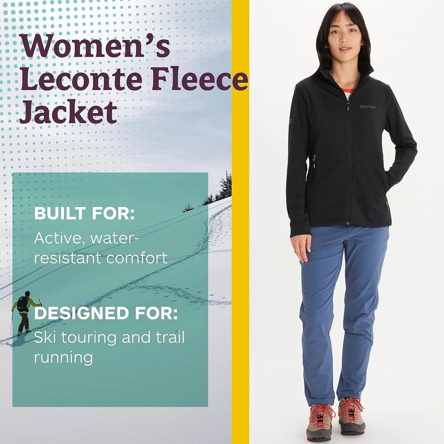 MARMOT Women's Leconte Fleece Jacket - Lightweight, Breathable, Technical Grid Fleeced Layer